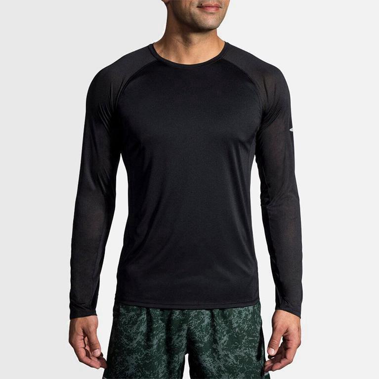 Brooks Stealth Israel - Men's Long Sleeve Running Shirt - Grey (82739-SRXW)